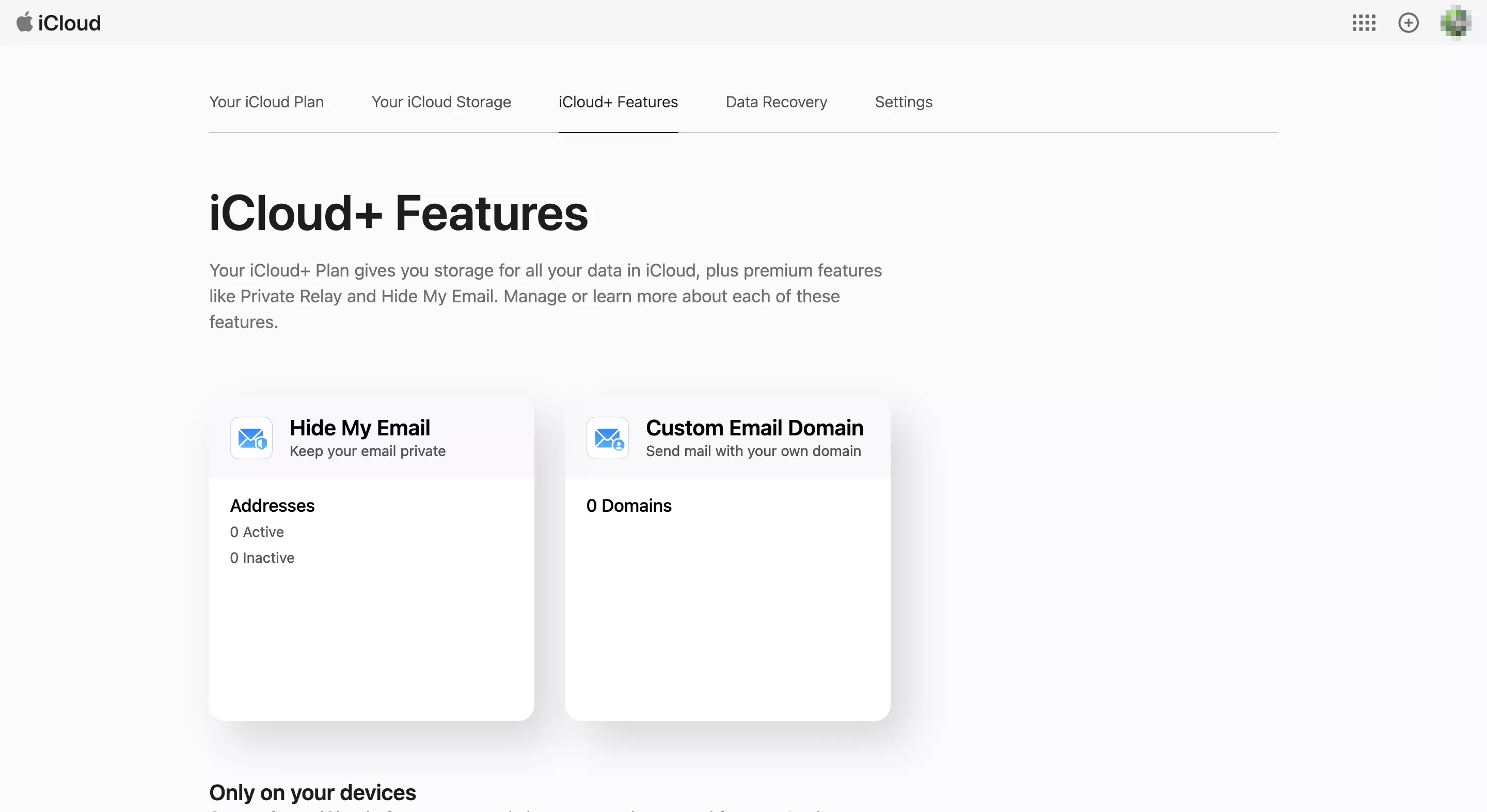 Imagen: Ajustes de iCloud
